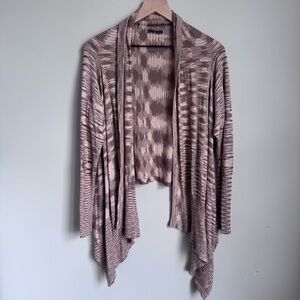 Open Front Cardigan Waterfall Drapey Lagenlook Cabincore Neutral Brown Layering